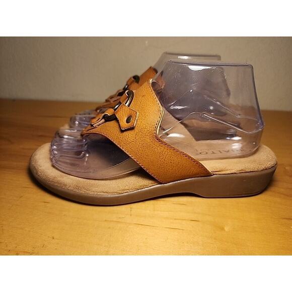 Rialto Comfort Brown Bianka Women’s Low Wedge Sandals Size 8M Worn 1x Pristine - Picture 3 of 7